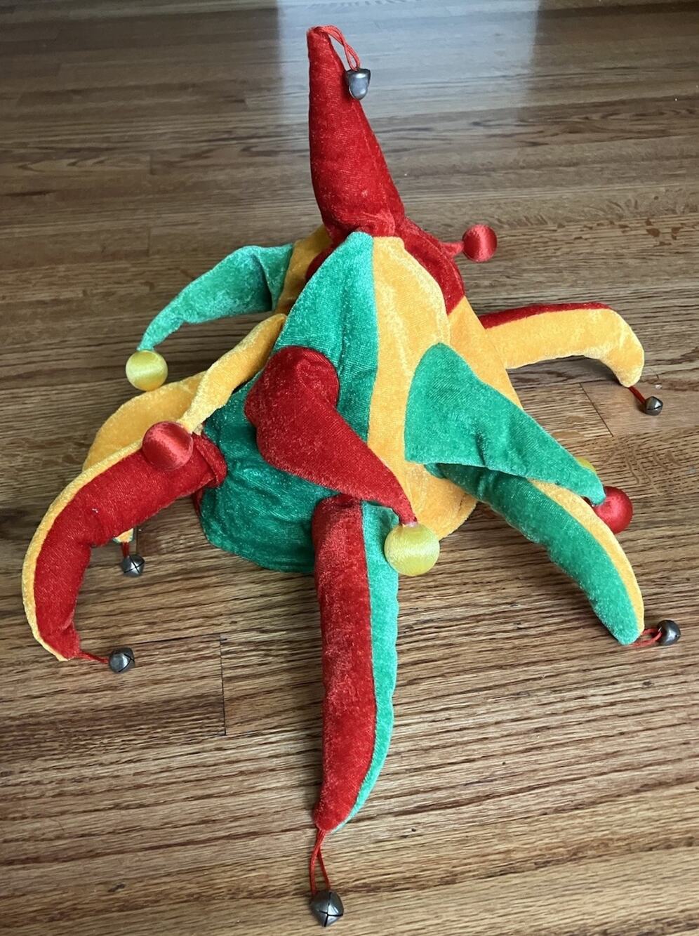 Jester Clown Hat Mardi Gras Multicolor Halloween Costume. With Bells
